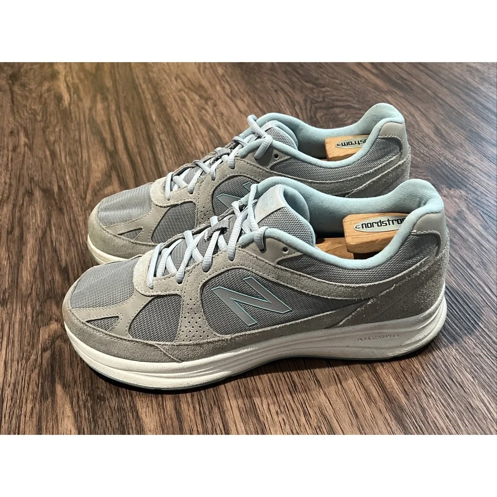 New Balance 877 Walking Shoes Women's 11 Wide (B) Gray Blue Athletic Sneakers